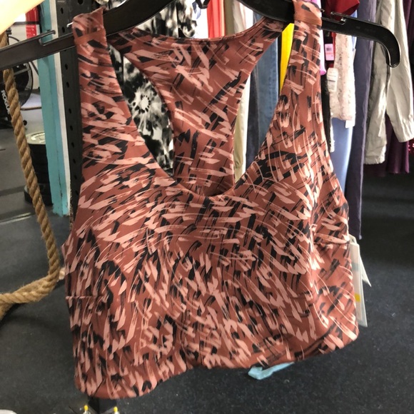 ZELLA Studio Lite Longline Sports Bra in Brown Marron Brush Stroke 🤩 T8 - Picture 3 of 5